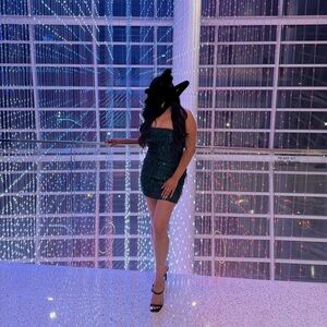 Trixxi Emerald Sequin Mini Dress